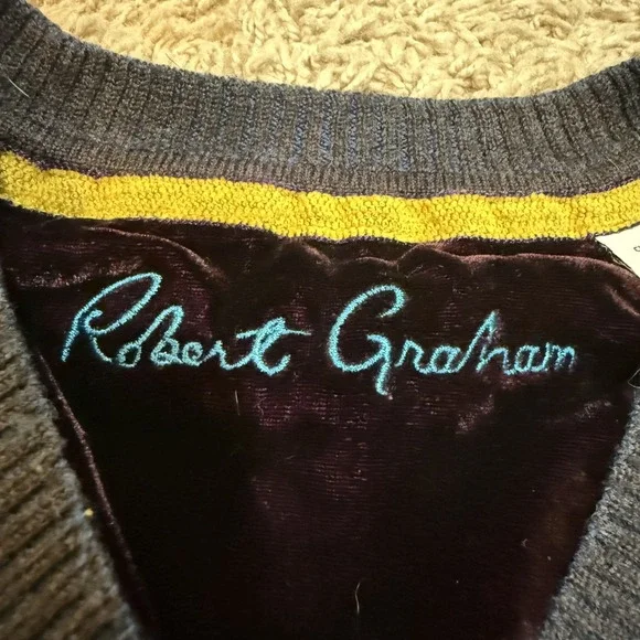 Robert Graham Sweater Mens Large V Neck Classic Fit Knowledge Wisdom Truth Pullo - Picture 2 of 10